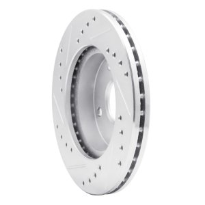 Ford Escort Brake Rotor (1) - Front Right - R1 Concepts - Drilled & Slotted - Silver - `90-`01